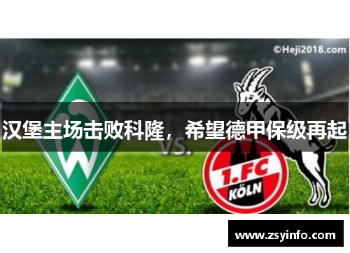 汉堡主场击败科隆，希望德甲保级再起