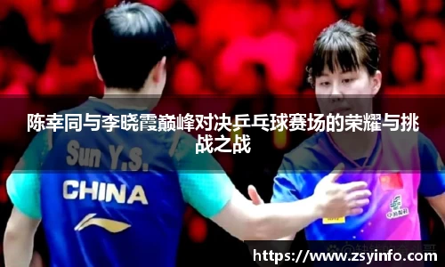 陈幸同与李晓霞巅峰对决乒乓球赛场的荣耀与挑战之战
